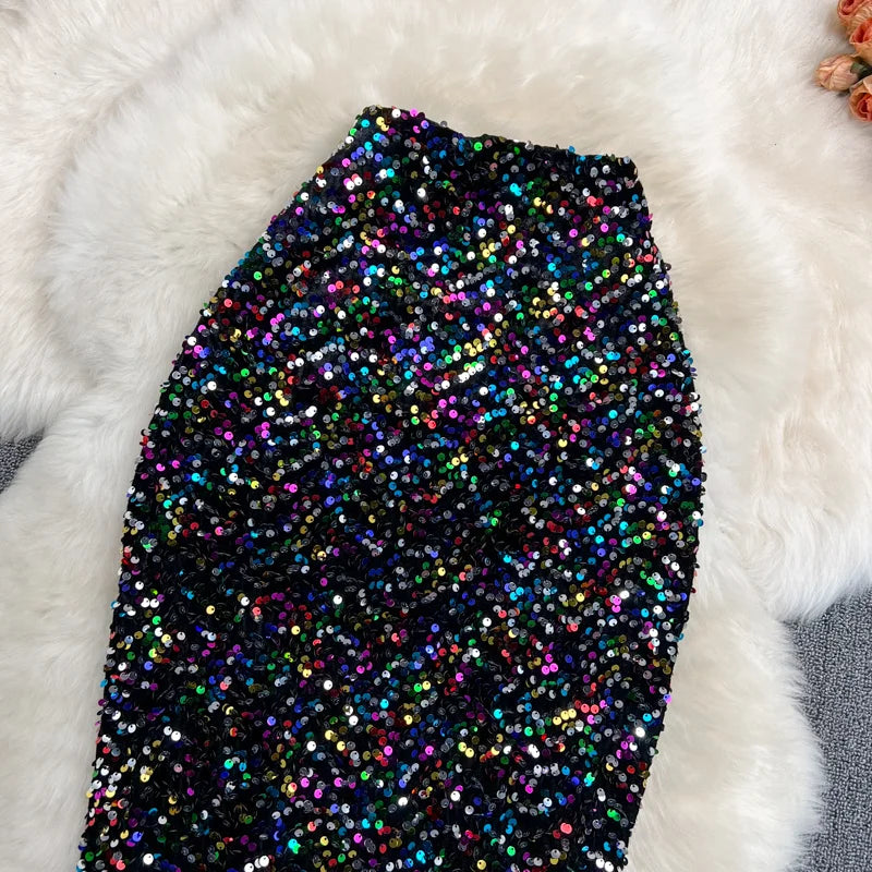 bunte Paillettenrock