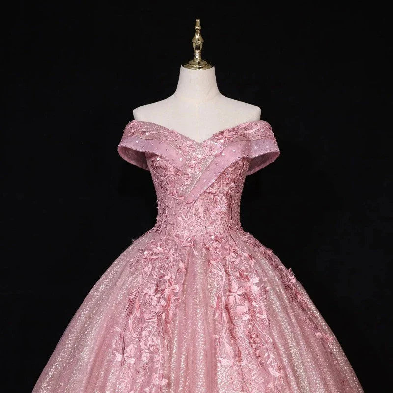 Bal Rosa Pailletten Kleid