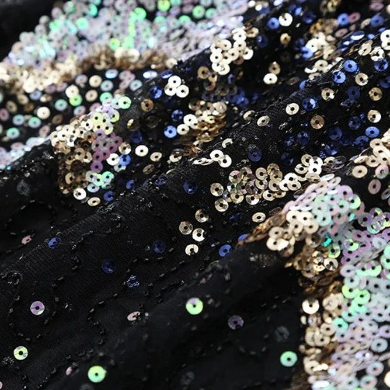 Transparente Pailletten-Kleid