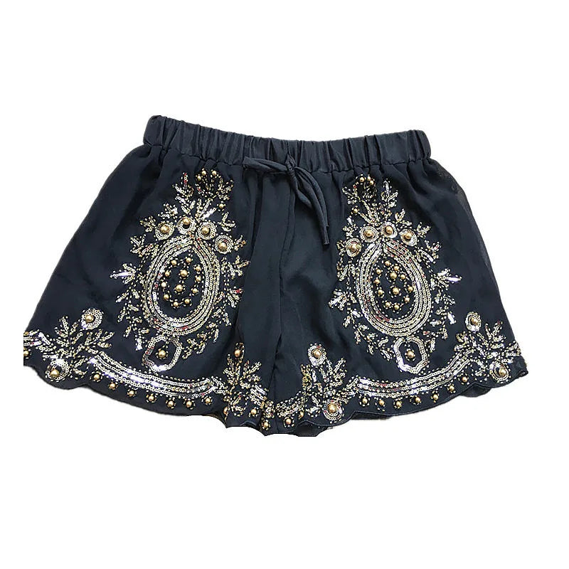 Kurze Pailletten mit Perlen für Damen