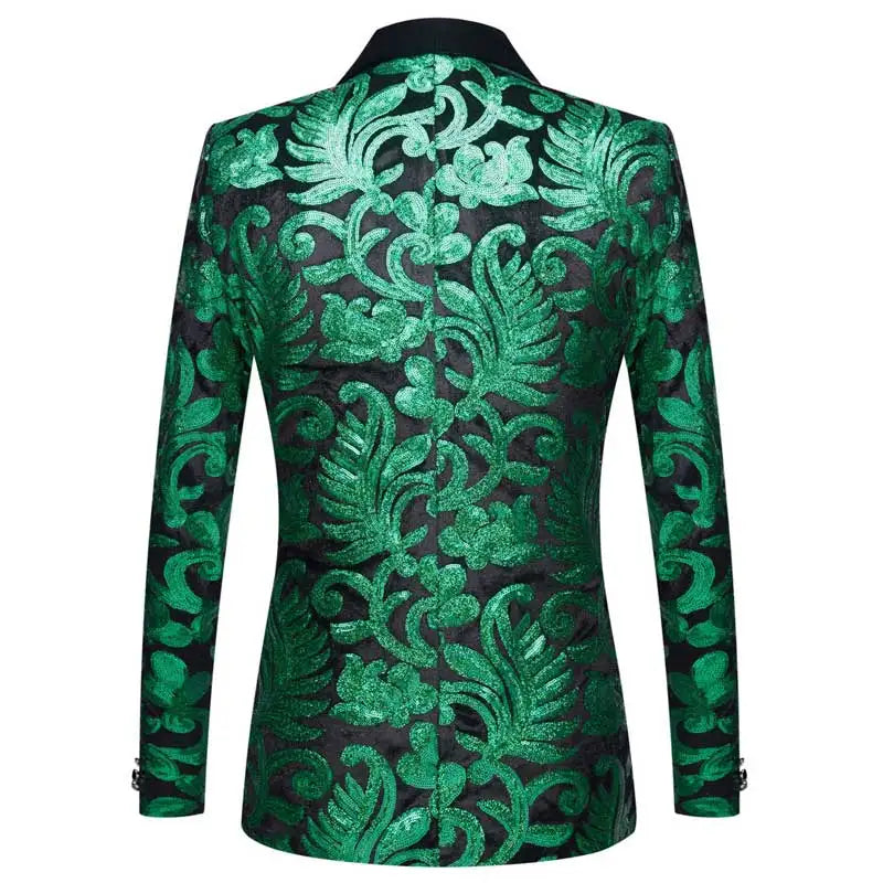 Herren Blazer Jacke Pailletten Samt