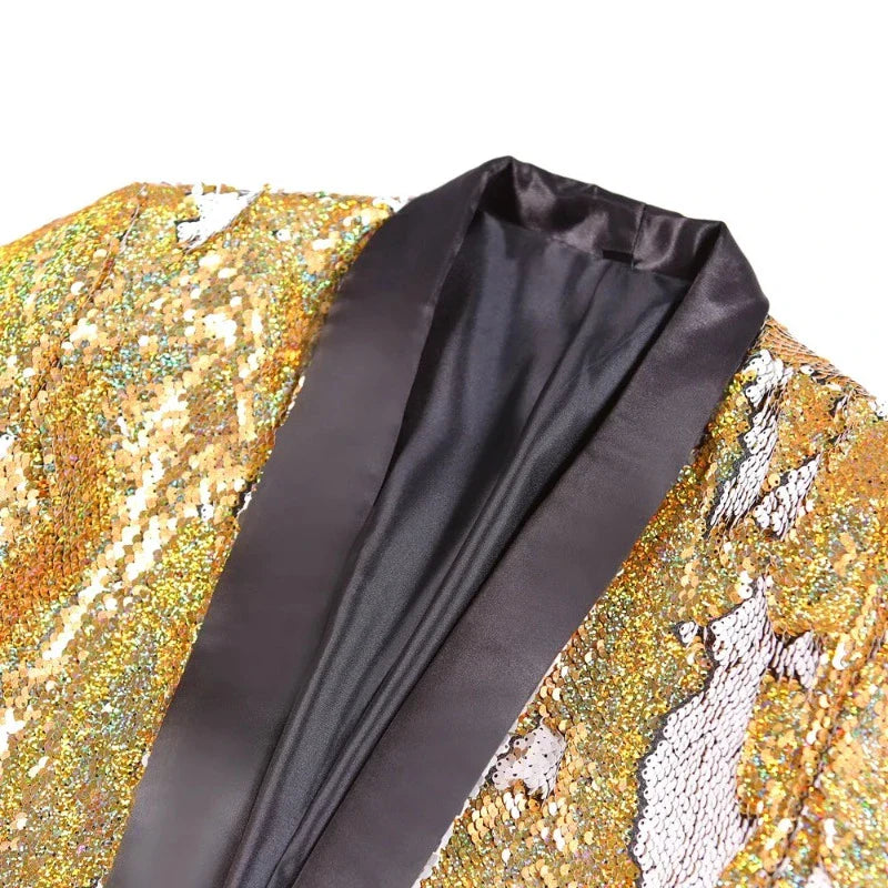 Anzugjacke mit Pailletten im zweifarbigen Design
