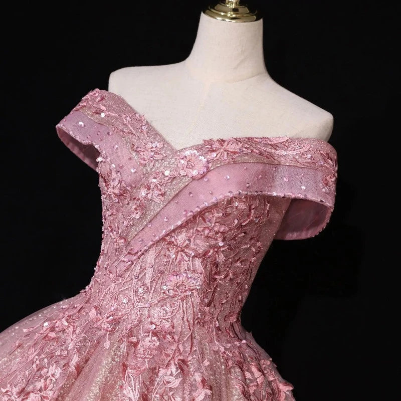 Bal Rosa Pailletten Kleid
