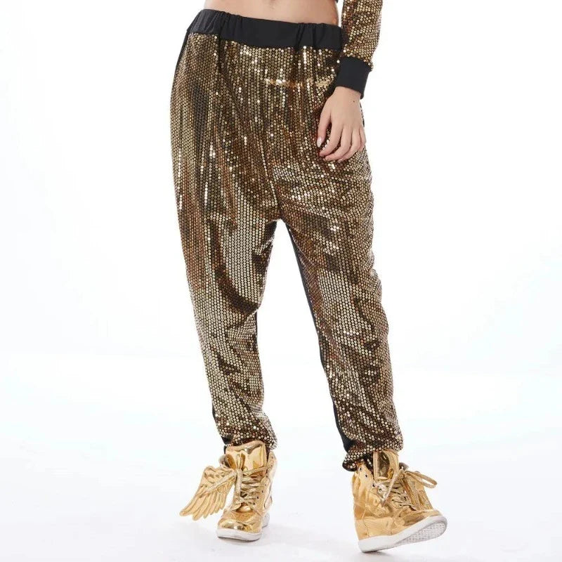 Goldene Paillettenhose für Damen