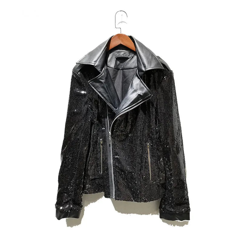 Moto-Männer-Paillettenjacke