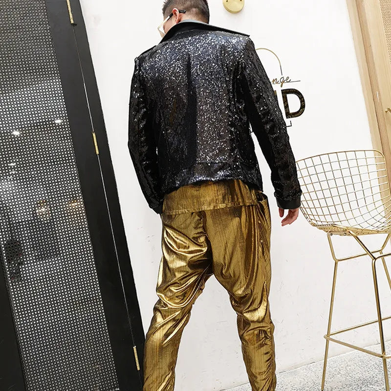 Moto-Männer-Paillettenjacke
