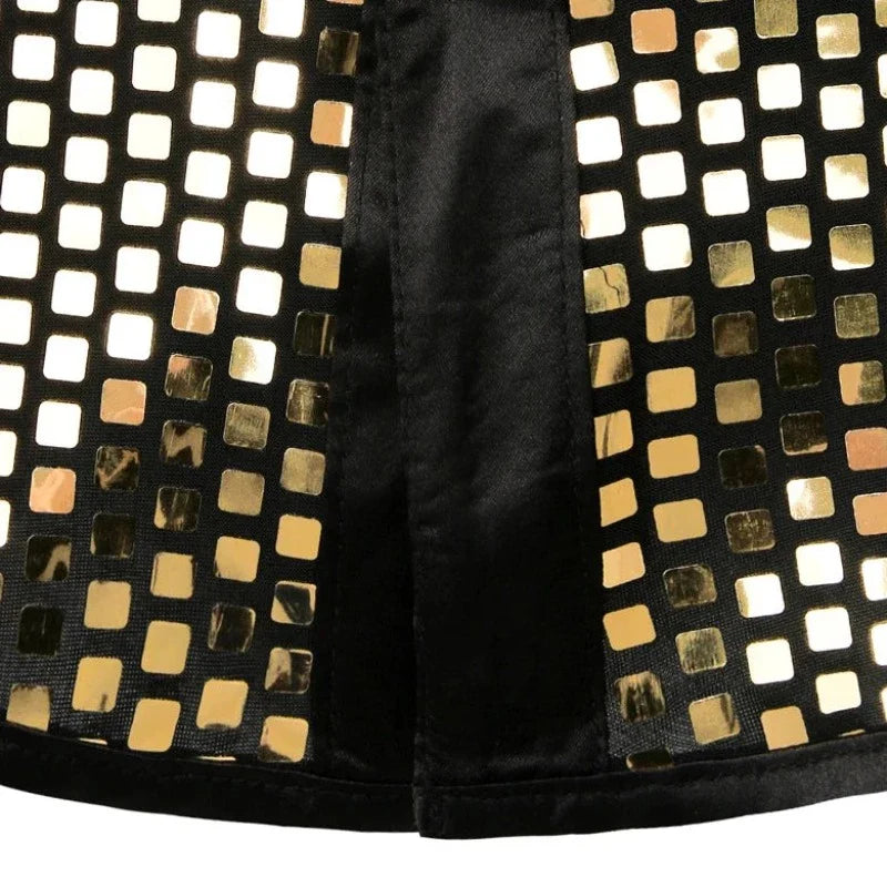 Herrenkleid mit goldenen Quadratischen Pailletten