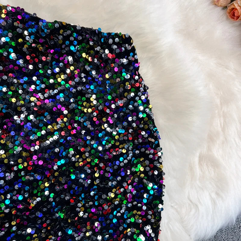 bunte Paillettenrock