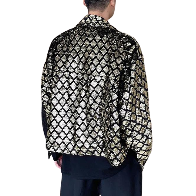 Herren Paillettenjacke Gold