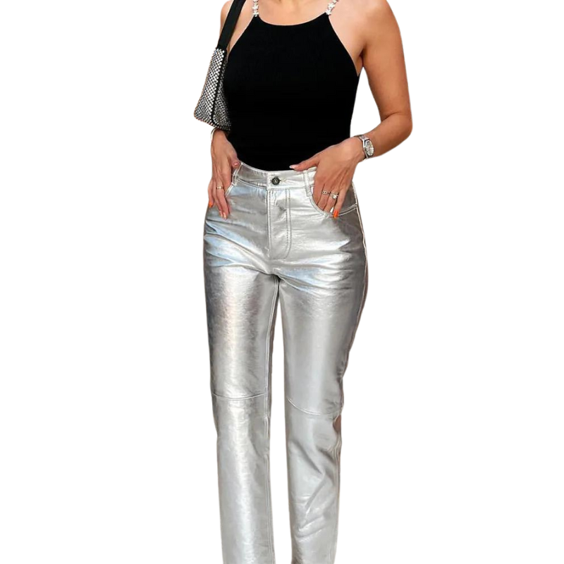Silberne Damenhose