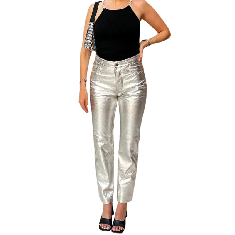 Silberne Damenhose