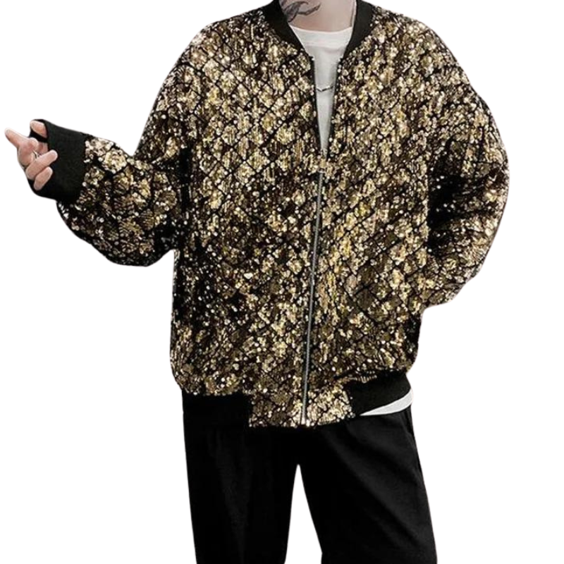Herren Paillettenjacke Bomber