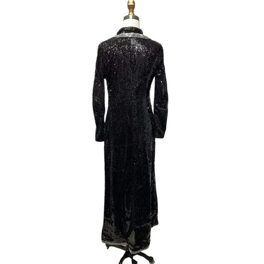 Lange schwarze Paillettenkleid für Damen