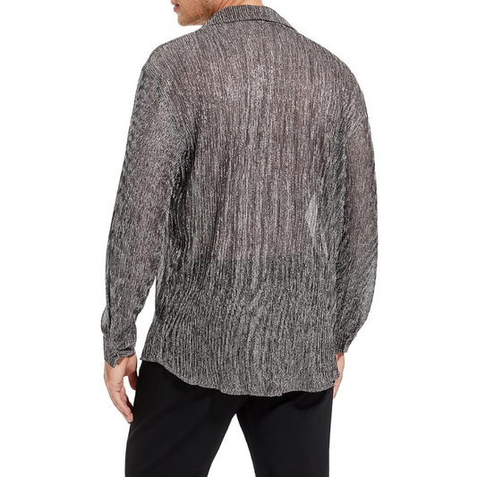Transparente Pailletten Herren Hemd