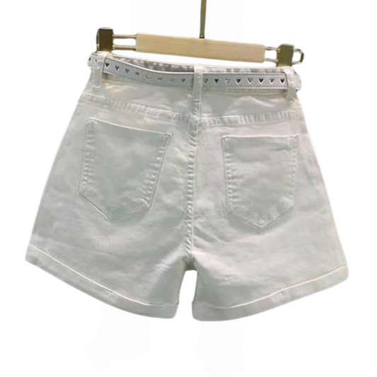 Short Jean Strass Blanc Paris
