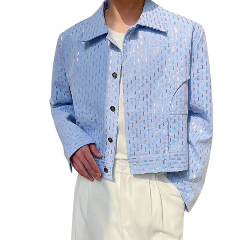 Kurzes Pailletten-Chemise für Männer