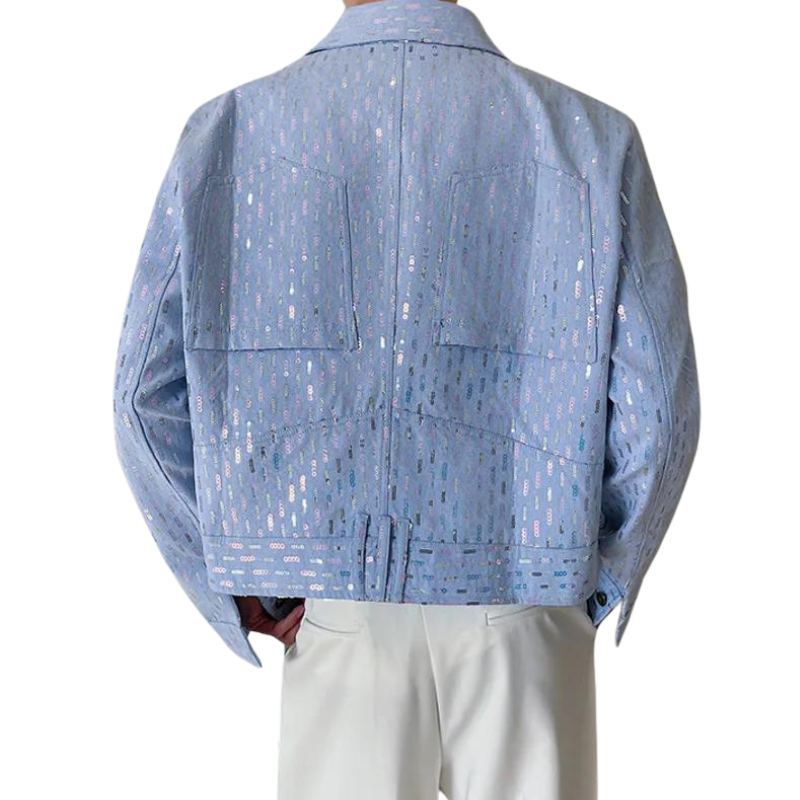 Kurzes Pailletten-Chemise für Männer