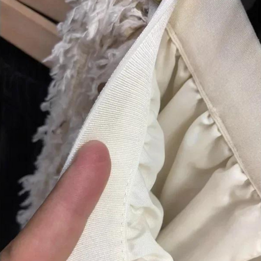 Lange Paillette Feder Wolle Rock