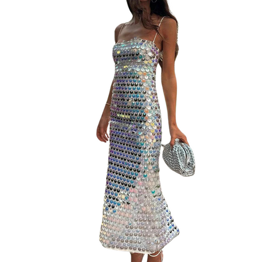 Sommerkleid mit großen Pailletten