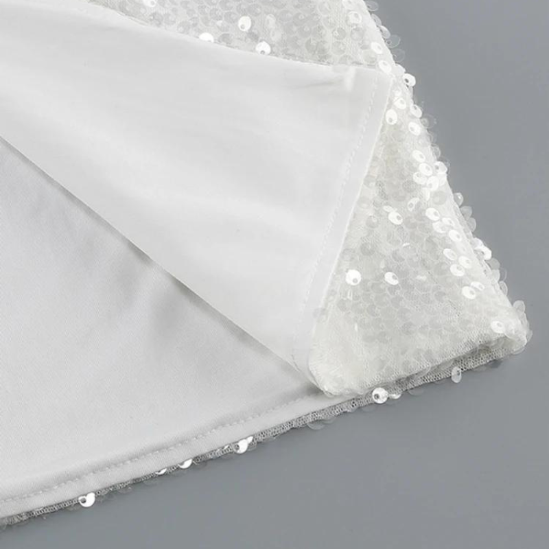 paillettenkleid mit federarmen