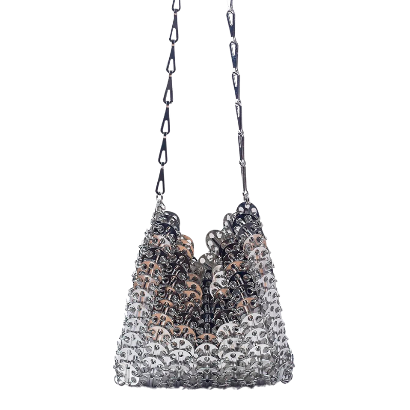 Metallic Silver Sequin Bag
