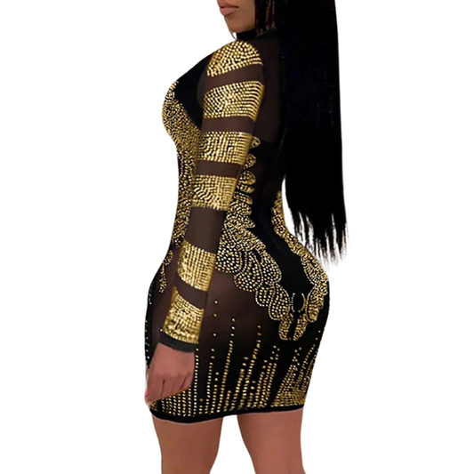 Abendrobe mit Strass und Pailletten