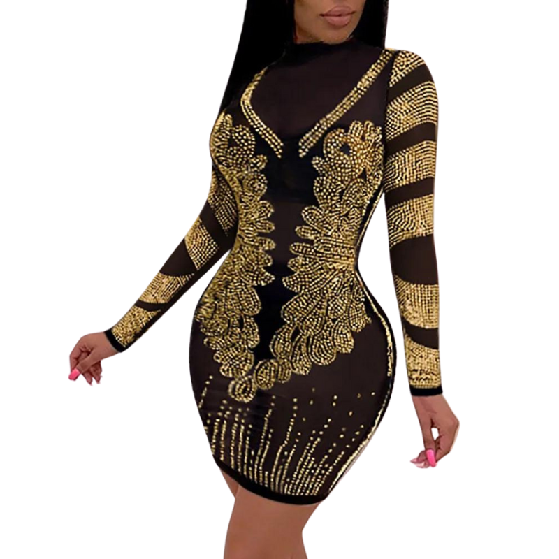 Abendrobe mit Strass und Pailletten