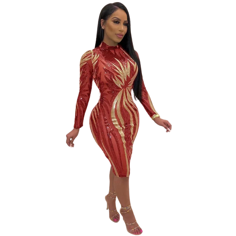 Sexy Transparent Pailletten-Kleid