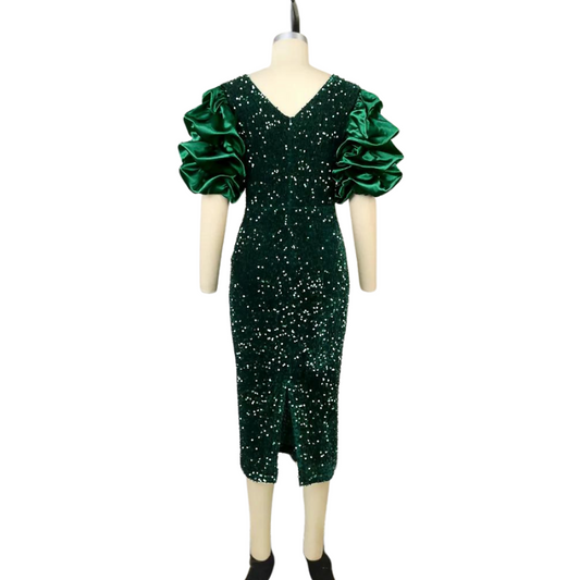 Abendkleid mit Puff-Ärmeln