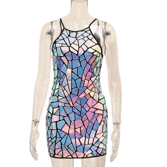 Silberne Mosaik-Kleid