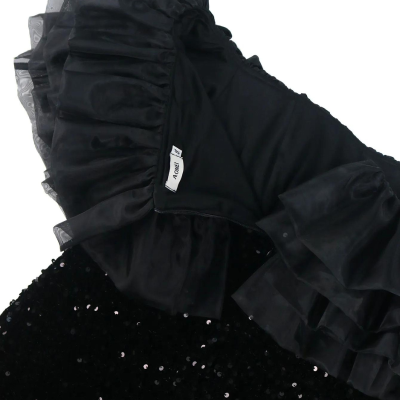 Gala-Kleid Pailletten Schwarz