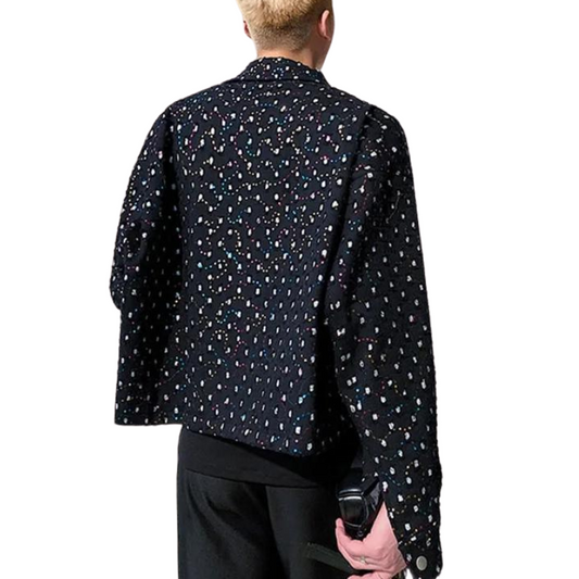 Kurze schwarze Paillettenjacke für Herren