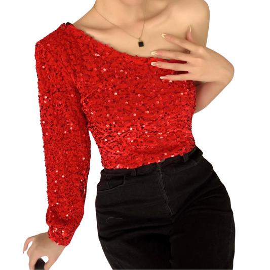 Top-Pailletten mit einem Ärmel