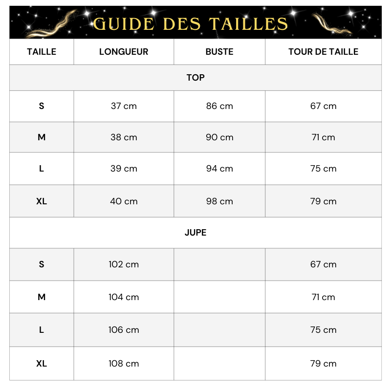 Anzug aus Langrockrock und Pailletten-Top