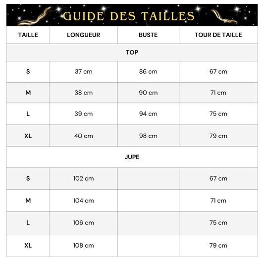 Anzug aus Langrockrock und Pailletten-Top