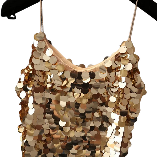 Top ohne Ärmel mit Pailletten für Damen