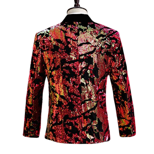 Herren-Paillettenanzugjacke in bunten Farben