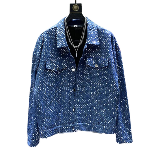 Jeansjacke mit Pailletten für Herren