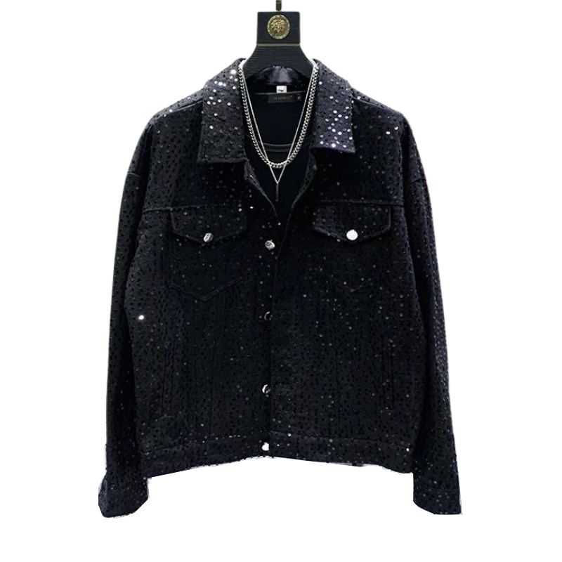 Jeansjacke mit Pailletten für Herren