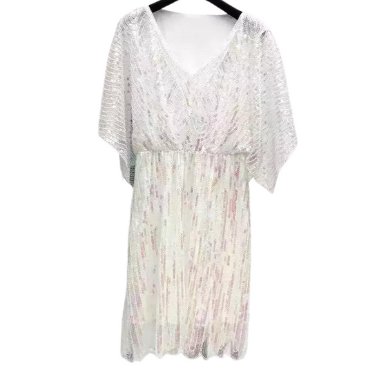 Pailletten-Kleid mit V-Ausschnitt