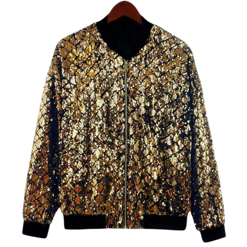 Herren Paillettenjacke Bomber