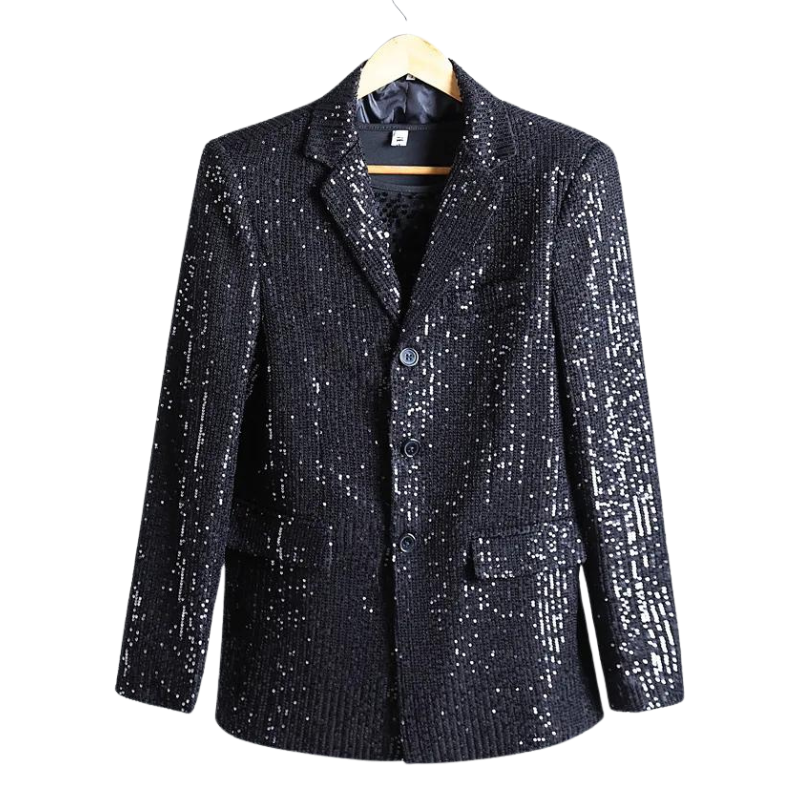 Herren Pailletten-Blazer Jacke