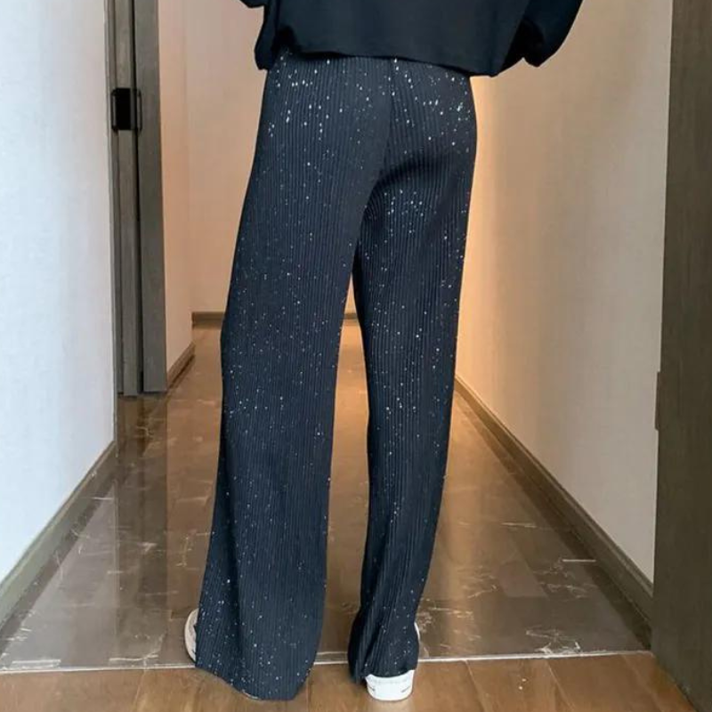 Schwarze Paillettenhose für Damen