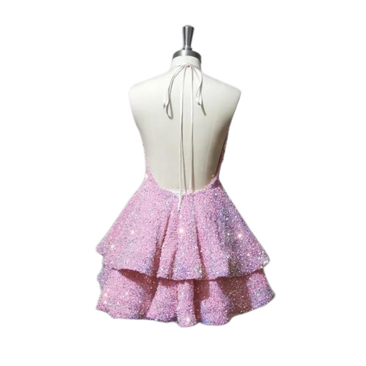 Sexy Pailletten Kleid Halsband