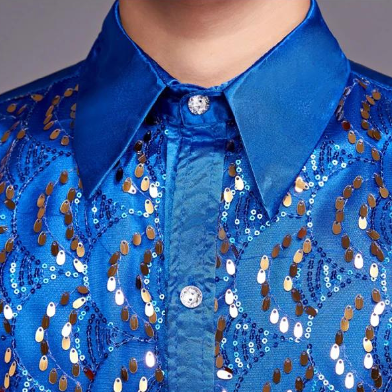 Herren-Paillettenshirt aus Satin