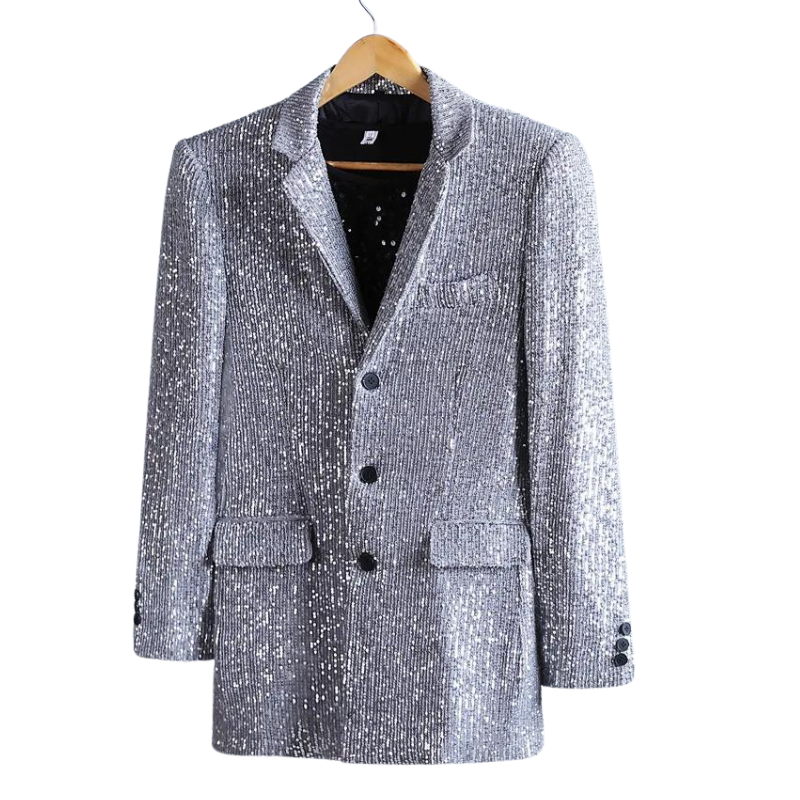 Herren Pailletten-Blazer Jacke