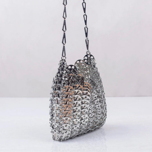 Metallic Silver Sequin Bag