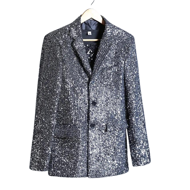 Herren Pailletten-Blazer Jacke