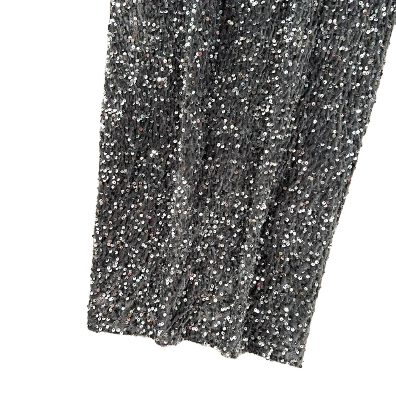 High-Waist Paillette Rock aus Samt