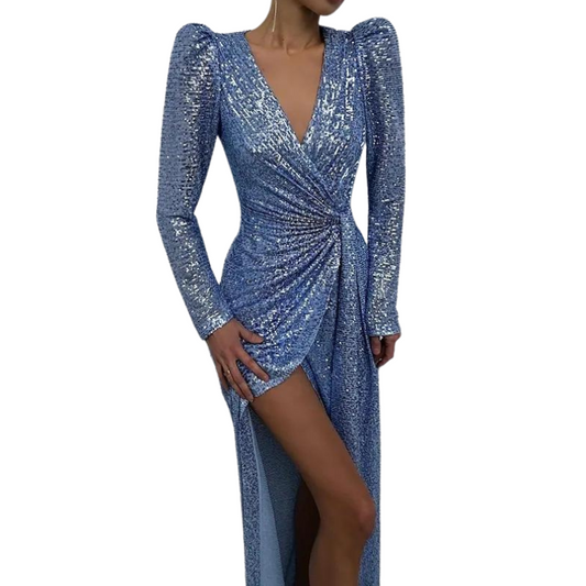 Pailletten-Kleid mit Schulterpolstern